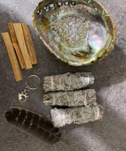Sage Smudge Kit - White Sage, Palo Santo, Abalone Shell, Smudging Feather | Healing, Purifying, Meditating, Incense, Sage Smudging Kit 42 81KKBTM3PtL