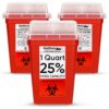 Oakridge Products Sharps Container for Home Use and Professional 1 Quart (3-Pack), Biohazard Needle and Syringe Disposal, Small Portable Container for Travel, CDC Certified 3 20 81KL n113L