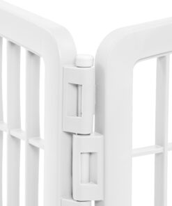 IRIS USA 24'' Pet Playpen 2 Panel Add-On with Connecting Rods, Dog Playpen, Puppy Small Medium Dogs, Heavy-Duty Molded Plastic, Rust-Free, Non-Skid Rubber Feet, Easy Assemble, Customizable, White Extra 2 panel 24 81KN qok9mL
