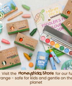Honeysticks 100% Pure Beeswax Crayons (12 Pack) - Non-Toxic Crayons, Safe for Babies and Toddlers, For 1 Year Plus, Handmade in New Zealand with Natural Beeswax and Food-Grade Colors, Eco-Friendly. 30 81KNMg 49PL