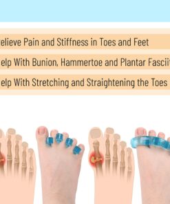 DR. JK- ToePal Gel Toe Separator, 2 Pairs, Toe Spacers, Toe Straightener, Hammer Toe Straightener, Toe Spreader, Toe Stretcher, Toe Corrector for Women and Men, Bunion Corrector Blue 24 81KOeojLBL