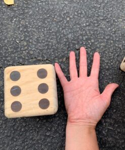 GoSports Giant Wooden Playing Dice Set with Rollzee and Farkle Scoreboard - Includes 6 Dice, Dry-Erase Scoreboard and Canvas Tote Bag - Choose 2.5 Inch or 3.5 Inch Dice) 3.5 Inch Natural Wood Dice 38 81KPTEPjMjL