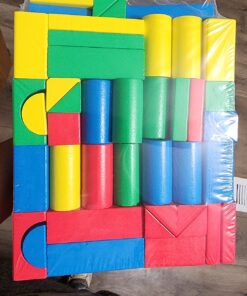 Melissa & Doug Wooden Building Set - 100 Blocks in 4 Colors and 9 Shapes 100-Piece 36 81KPrNHboML