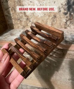 Magift Piece Home Bathroom Soap Case, Sink Deck Bathtub Shower Dish, Rectangular, Hand Craft, Natural Wooden Holder for Sponges, Scrubber, 2 Count(Pack of 1), Brown 2 Pack Brown 34 81KSwyCrsmL