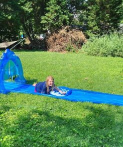Jilong Outdoor Inflatable 16 Foot Slip and Slide Icebreaker Water Slide with Racing Raft and Water Sprayer for Ages 4 and Up, Blue 17 81KTjo3zMDL
