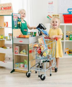Alternative view of Melissa & Doug Freestanding Wooden Fresh Mart Grocery Store - Supermarket Pretend Play, Kids Play Store, Toy Food Stand For Toddlers And Kids Ages 3+ - FSC-Certified Materials