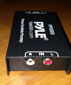 Pyle Phono Turntable Preamp - Mini Electronic Audio Stereo Phonograph Preamplifier with RCA Input, RCA Output & Low Noise Operation Powered by 12 Volt DC Adapter - PP999 , Black Single 31 81KTwGyzQHL 2