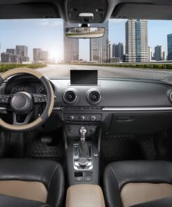 Alternative view of SEG Direct Car Steering Wheel Cover Universal Standard Size 14.5-15 inch, Black and Beige Microfiber Leather Standard size[14 1/2''-15'']