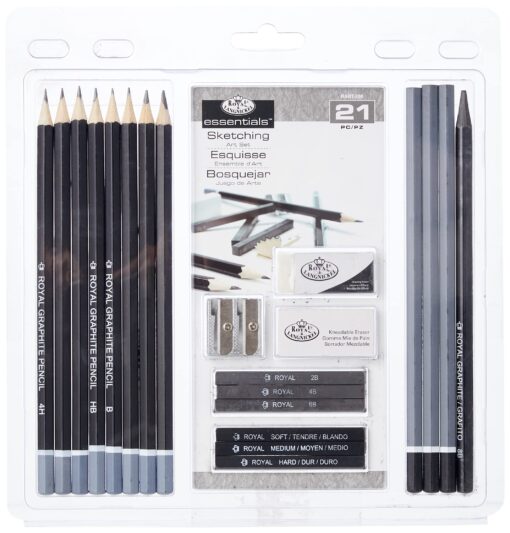 Royal & Langnickel RART-200 Essentials Sketching Pencil Set, 21-Piece Multicoloured