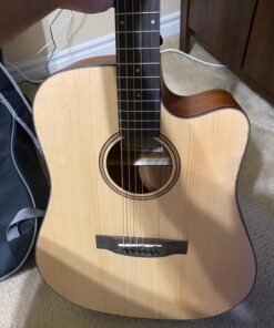 Donner Acoustic Guitar Kit for Beginner Adult Teen Full Size Cutaway Acustica Guitarra Starter Bundle Set with Bag Strap Tuner Capo Pickguard Pick, Right Hand 41 Inch Natural, DAG-1C/DAD-110C 33 81KYzNgkA1L