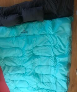 TETON Sports Cascade Double Sleeping Bag; Lightweight, Warm and Comfortable for Family Camping, Teal, 87" x 60" Cascade Double-Wide 51 81KZVpLuL7L