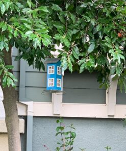 Sherwoodbase Ridge - Wild Bird House Feeder, Weatherproof Design for Easy Cleaning & Refills, Comes with Hook to Hang on Tree, Poles in Backyard Garden, Patio; Gift idea for Parents (Blue) 30 81Ka3UNQIpL