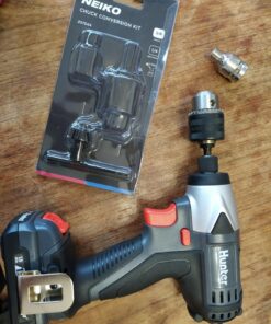 NEIKO 20754A 3/8” Drill Chuck Adapter | Chuck Drill for Impact Drivers with 1/4 Inch Quick Change Shank | Drill Converter Includes 1/2-Inch Adapter for Impact Guns | Hex to Chuck Drill Bit Adapter Hex to Chuck Adapter Keyed 33 81Kb xYqGYL