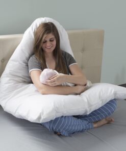 Pregnancy Pillow, Full Body Maternity Pillow with Contoured U-Shape by Bluestone, Back Support 60 x 35 x 7" Pillow & Pillowcase White 30 81KbtzfQ3 L