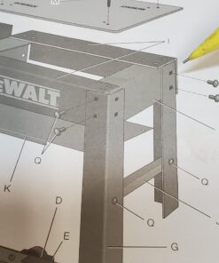 DEWALT Planer Stand with Integrated Mobile Base, 24” x 22” x 30” (DW7350) 68 81Kc02ULCbL
