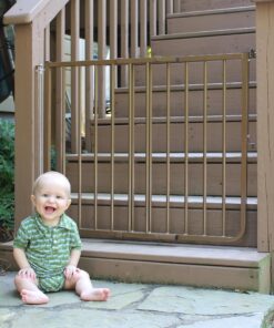 Cardinal Gates SS30OD Outdoor Baby Gate for Stairs - Adjustable Outdoor Dog Gate - Aluminum Safety Gate for Kids & Pets - Can be Installed at Angles - 27 to 42.5 Inches Wide - Black 23 81KcUWdz7NL