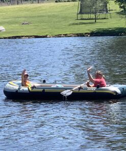 INTEX Seahawk Inflatable Boat Series: Includes Deluxe Aluminum Oars and High-Output Pump – SuperStrong PVC – Fishing Rod Holders – Heavy Duty Grab Handles – Gear Pouch Seahawk 4 Boat Set 42 81KcjoEeJbL