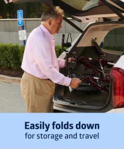 Medline Heavy Duty Rollator Walker with Seat, Bariatric Rolling Walker Supports up to 500 lbs, Large 8-inch Wheels, Burgundy 24 81KfsSfVeOL