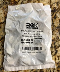 ROK Hardware Multipurpose Silicone Cable Clip Grip Wire Cord Type USB Desk Wall Desktop Organizer Charger Holder (20 Pack, Black) 20 Pack 29 81KhHliJlTL