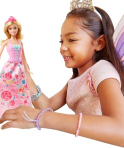 Alternative view of Barbie Doll with 3 Fantasy Outfits & Accessories, Including Mermaid Tail & Fairy Wings, Candy Theme (Amazon Exclusive)