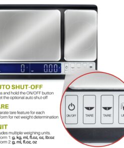 Smart Weigh Culinary Kitchen Scale 10 kilograms x 0.01 Grams, Digital Food Scale with Dual Weight Platforms for Baking, Cooking, Food, and Ingredients 38 81Kiwovhs2L