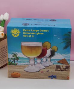 Chefcaptain Schooner Beer Glass - 21.5 Oz Extra Large Goblet Crystal Style ZERO LEAD Shrimp Cocktail, Coronaritas, Margaritas 4 PACK Classic 21.5 OZ 36 81KjxB JioL