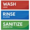 Wash Rinse Sanitize Sink Labels | 3 Compartment Sink Sticker Signs for Food Truck, Restaurant, and Kitchen Food Safety