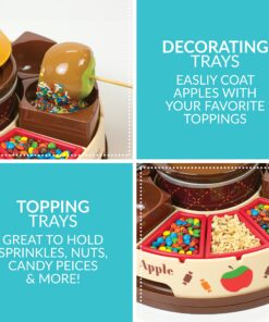 Nostalgia CCA5 Lazy Susan Chocolate & Caramel Apple Party with Heated Fondue Pot, 25 Sticks, Decorating and Toppings Trays 17 81KllmOT7EL 1