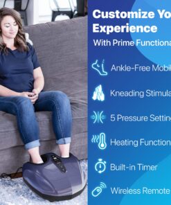 MIKO Foot Massager Machine with Deep-Kneading, Compression, Shiatsu, and Heat for Plantar Fasciitis, Neuropathy, Fits up to Men Size 13 Grey With Button 30 81KmTbhA3sL