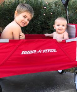Radio Flyer 3-in-1 EZ Folding Wagon Ride On For Kids, Garden, & Cargo, Red Collapsible Wagon Base 57 81KmTbuU EL