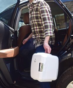 Cooluli Mini Fridge for Bedroom - Car, Office Desk & Dorm Room - Portable 4L/6 Can Electric Plug In Cooler & Warmer for Food, Drinks, Skincare Beauty & Makeup - 12v AC/DC & Exclusive USB Option, Blue 43 81Kmaf3SZpL