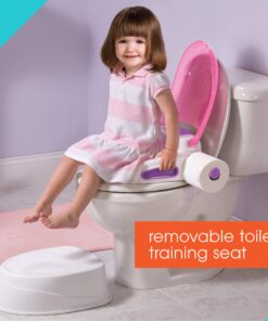 Summer Infant Step by Step Potty, Pink - 3-in-1 Potty Training Toilet - Features Contoured Seat, Flushable Wipes Holder and Toilet Tissue Dispenser, 13x9.5x15.5 Inch (Pack of 1) 1 Count (Pack of 1) 31 81KpBnVz46L