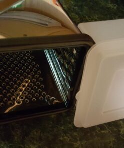 Oliver & Kline Boxed Grater, Stainless Steel Box Surface Glide Technology & Vegetable Slicer Grater with Container for Storage Space A+ Kitchen Gift-4 Sided for Vegetables, Fruit 51 81KpGiT2bmL