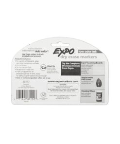 EXPO Low Odor Dry Erase Markers, Chisel Tip, Black, 2 Pack 15 81KpxX12dL