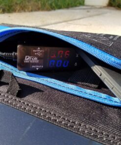 Solar Panels Charger with Digital Ammeter, BigBlue 28W SunPower Camping Solar Panel, Dual USB(5V/4A Overall), IPX4 Waterproof, Compatible with iPhone 13/11/Xs/X/8/7, iPad, Samsung Galaxy, Google Pixel Blue 75 81KqVPrrcL