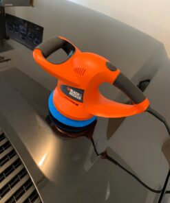 BLACK+DECKER Polisher, 6 inch, 2 Handle Grip, Swappable Wool or Foam Bonnets, 10-foot Chord for Easy Mobility (WP900) Waxer 27 81Kr2Tb WGL