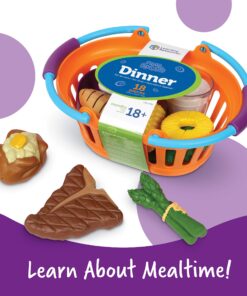 Alternative view of Learning Resources New Sprouts Dinner Food Basket - 18 Pieces, Ages 18+ Months Pretend Play Food for Toddlers, Preschool Learning Toys, Kitchen Play Toys for Kids