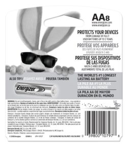 Energizer AA Batteries, Max Double A Battery Alkaline, 8 Count 31 81KtZB33vYL