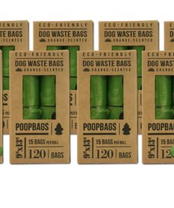 PoopBags 990 Eco-Friendly Orange-Scented Dog Waste Bags with 2 Dispensers 2 Dispensers + 990 Bags