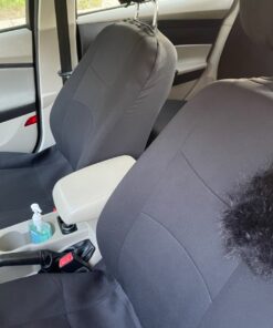 FH Group Car Seat Covers Full Set Cloth - Universal Fit Automotive Seat Covers, Low Back Front Seat Covers, Solid Back Seat Cover, Washable Car Seat Cover For SUV, Sedan And Van Black BLACK Seat Covers 61 81KvsMx8MiL