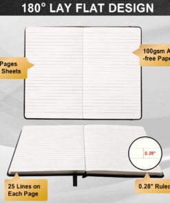 Ruled Notebook/Journal – Classic Notebook Journal for Women/Men, Faux Leather Notebooks for Work, Premium Thick Paper, Black, Hardcover, Lined (5.4 x 8.3) 28 81KyL7O6joL
