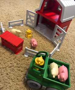 Green Toys Farm Playset - 13 Piece Pretend Play, Motor Skills, Language & Communication Kids Role Play Toy. No BPA, phthalates, PVC. Dishwasher Safe, Recycled Plastic, Made in USA, Red, Pack of 1 47 81Kyc2UHixL