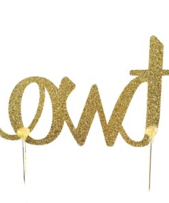 Handmade 2nd Birthday Cake Topper Decoration - Two - Double Sided Gold Glitter Stock 16 81KyvjH2abL