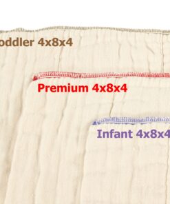 OsoCozy Better Fit Unbleached Prefold Cloth Diapers -100% Cotton, Gauze Weave, Sized for Tri Folding - Size 1 - (Infant 4x8x4 Fits 6-16 lb.) - 1 Dozen Better Fit Infant 4x8x4 (6-16 Pound) 17 81L M0qDjwL