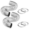 VIVOSUN 2-Pack 6 Inch 8 Feet Non-Insulated Flex Air Aluminum Ducting Dryer Vent Hose for HVAC Ventilation, 4 Clamps Included 6" x 8FT 16 81L a9uFvfL