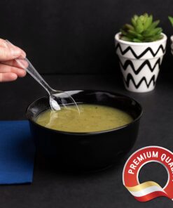 Heavy Weight Disposable Plastic Spoons, Food Grade Heavy Duty Plastic Silverware, Tea Spoons, Cutlery (Clear, 100 Tea Spoons) 100 Pack Clear 13 81L06buQcbS