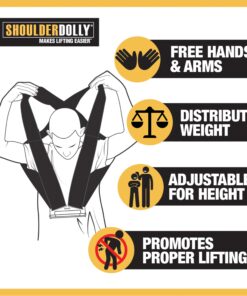 Shoulder Dolly Moving Straps - Lifting Strap for 2 Movers - Move, Lift, Carry, And Secure Furniture, Appliances, Heavy, Bulky Objects Safely, Efficiently, More Easily Like The Pros - LD1000 Basic 29 81L2ETqvi7L