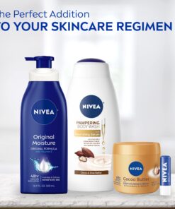 NIVEA Original Moisture Body Lotion with Vitamin E, Body Lotion for Dry Skin, 16.9 Fl Oz Pump Bottle Unscented 16.9 Fl Oz (Pack of 1) 24 81L4YOA7eVL