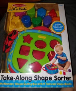 Melissa & Doug K's Kids Take-Along Shape Sorter Baby Toy With 2-Sided Activity Bag and 9 Textured Shape Blocks - Sensory / Travel /Toys For Toddlers And Infants 49 81L4wZGf3cL