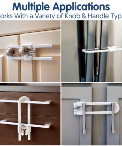 6-Pack Sliding Cabinet Locks - Reusable U-Shaped Child Cabinet Locks for Baby Proofing Cabinets, Drawers, Cupboards & More - No Tools, No Drilling, Easy to Use Child Proof Cabinet Latches by Wittle 23 81L6fQnMLhL 3